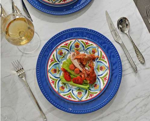 Conjuntos de vajilla de melamina, platillos para 4 personas, platillos y cuencos, utensilios para el exterior, lavavajillas sin BPA.