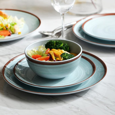 Verde 12 Pc Melamina Confección de platos y tazones Morden