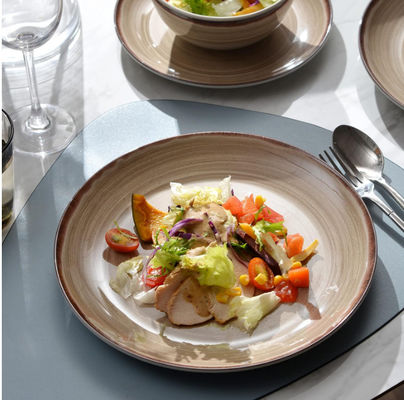 Placas de color marrón de melamina sin astilla redonda