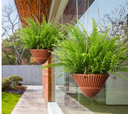 Vaso de cerámica rústica colgando resistente a la rotura