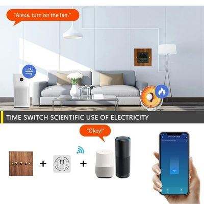 Smart Home Panel de interruptor de luz esencial de madera sólida Comando de voz WiFi