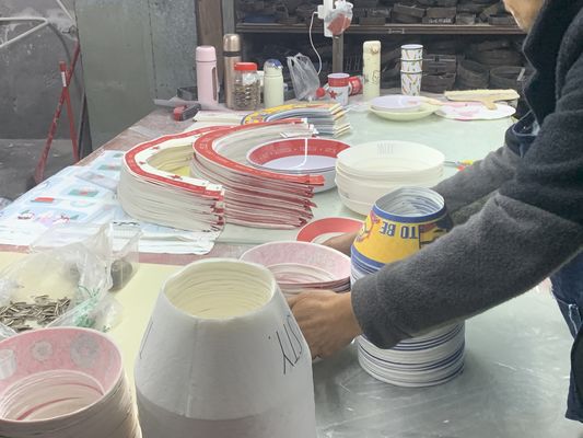 Papel de melamina decal personalizado para vajilla de diferentes formas