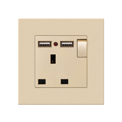 Panel de interruptor de luz de carga de melamina 13A 16A USB tipo C enchufe de agujeros múltiples