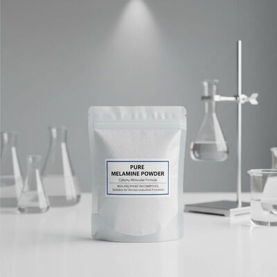 Punto de ebullición Descompone Melamina pura en polvo C3H6N6 Fórmula molecular Compuesto químico adecuado para diversos procesos industriales