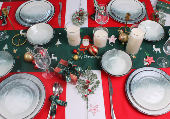 12 piezas de melamina de Navidad Confección de platillos al aire libre